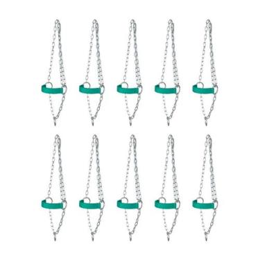Imagem de Kit 10 Cabrestos de Corrente e Regulagem para Bezerro SV39012 - Verde 