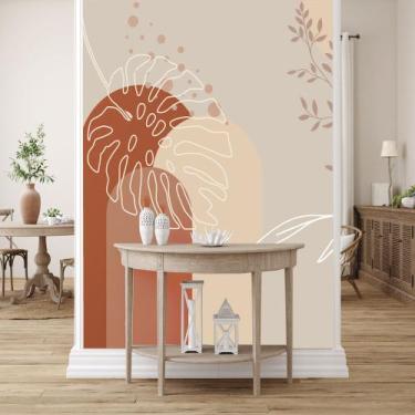 Imagem de Papel de Parede Folhagem Boho Plantas Terroso Folhas 6m² - Quartinhos