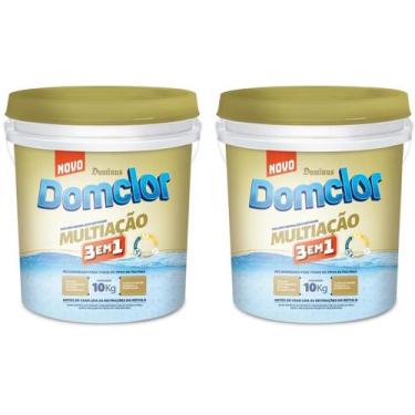 Imagem de 2 baldes Cloro 10kg Dicloro Granulado Multiação Domclor