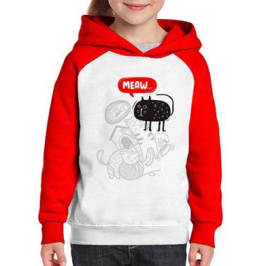 Imagem de Moletom Infantil Meaw - Foca na Moda, Branco, Vermelho, 2