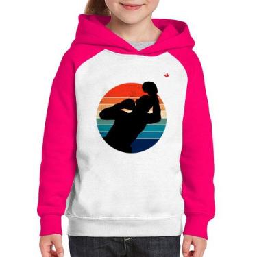 Imagem de Moletom Infantil Boxe Vintage Sunset - Foca na Moda, Branco, Rosa, 6