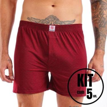 Imagem de Kit 5 Cuecas Samba Canção Shorts Algodão Pijama De Dormir Conforto Pre