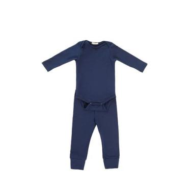 Imagem de Conjunto Térmico Baby Unissex - Cor De Cacau, M, Azul marinho