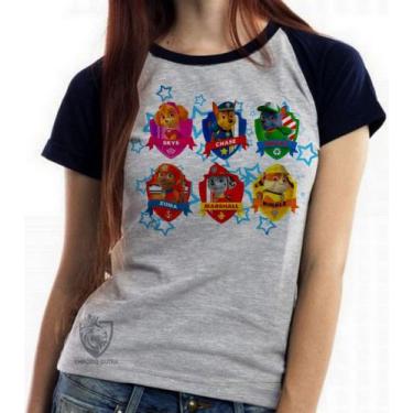 Imagem de Baby look blusa feminina ou Camiseta unissex  Patrulha Canina nomes - 