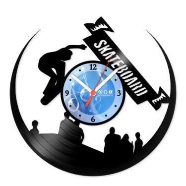 Imagem de Relógio De Parede Disco Vinil Esportes -  Skateboard - VES-194 - Moder
