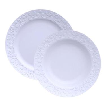 Imagem de Jogo 6 Pratos Rasos + 6 Pratos Fundos Tassel Porcelana Germer