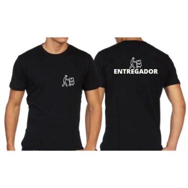 Imagem de Camiseta Masculina Profissão Entregador Uniforme - SEMPRENALUTA, Preto
