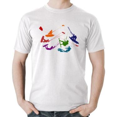 Imagem de Camiseta Algodão Kite Surf Freestyle - Foca na Moda, Branco, M
