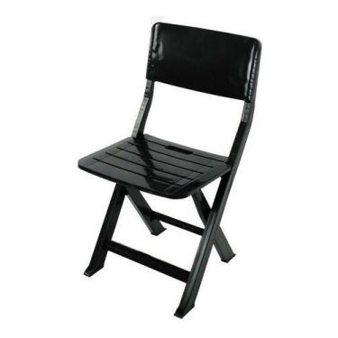 Imagem de Cadeira Dobrável De Plástico 120 Kg - JSN, Preto