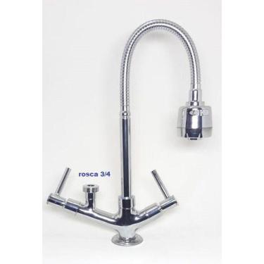 Imagem de Torneira Pia Gourmet Mesa Com Saída Máquina De Lavar Louça - Sanit Met