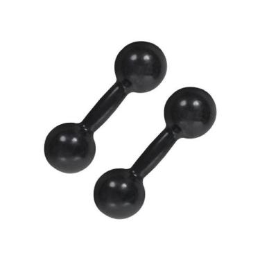 Imagem de Par De Halter Bola Emborrachado 2Kg Peso Treino Academia - Camarx