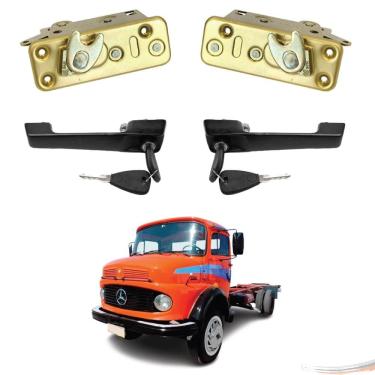 Imagem de Kit Fechaduras + Maçanetas Caminhão Mb 1113 1313 1513 2213 - UN / 4 [F103]