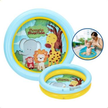 Imagem de Piscina Inflável Infantil 21L Com 2 Anéis Estampas Redonda - DM TOYS, 