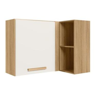 Imagem de Armario Aereo Canto 89 cm 16984 Freijo Off White Cristal Nicioli, Frei