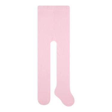Imagem de Meia Calça Bebê Algodão Com Cintura Canelada Selene, Rosa, 1 a 2 Anos