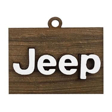 Imagem de Chaveiro 3d Marca Jeep 4cm Mdf Madeira Decorada - ATACADÃO DO ARTESANA