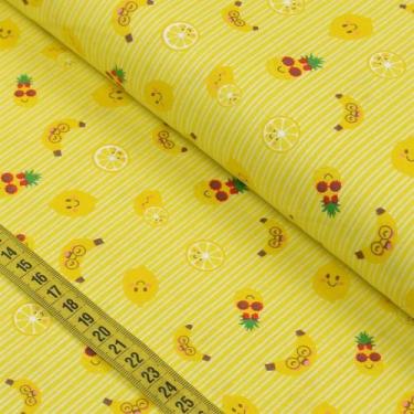 Imagem de Tecido Estampado Para Patchwork - Frutinhas Amarelas (0,50X1,40) - CÍR