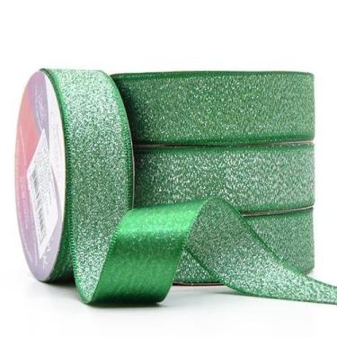 Imagem de Fita de Cetim Com Lurex Prata Nº 05 22mm Com 10 Metros - Cinderela, VE