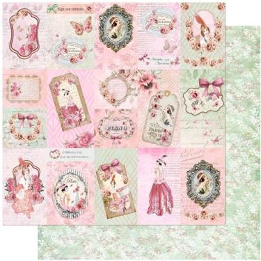 Imagem de Folha para Scrapbook Dupla Face - Damas: Tags - SD-1063 - Litoarte