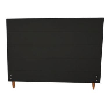 Imagem de Cabeceira Helena 1,58 Cm Para Cama box Suede Preto - Maitê Moda Casa
