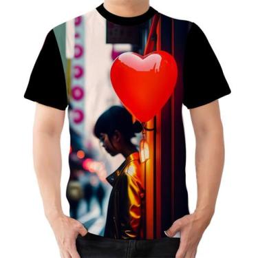 Imagem de Camiseta Camisa Ads Dia dos Namorados Balão Coração - Fabriqueta, P