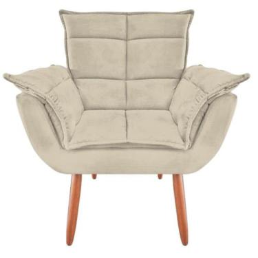 Imagem de Poltrona Opala Para Sala Quarto Decorativa Tecido Liso Suede - Maite M