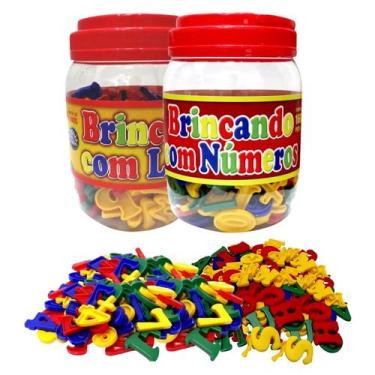 Imagem de Brinquedo Educativo Letras Números Infantis 341 Peças Oferta - Pais e 