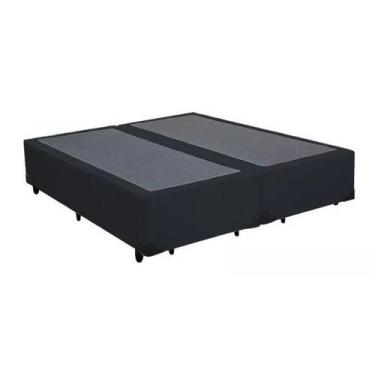 Imagem de Base Cama Box Bipartido Queen Size Material Sintético Preto 40x158x198