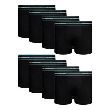 Imagem de Kit 8 Cueca Boxer Box Lupo Infantil Kids Algodão Original, Preto, M