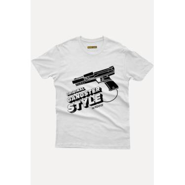Imagem de Camiseta Geek Gamer Original Gangster Style Nerd Chic, M, Branco