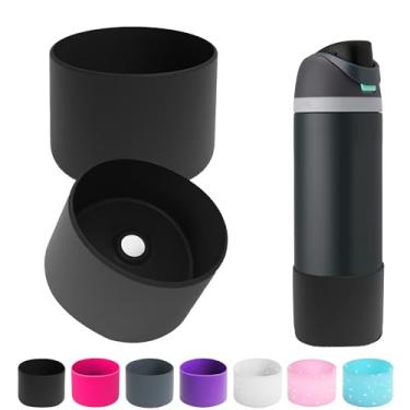 Imagem de 2 peças de bota de silicone para garrafa de água Owala 14/453.6 g 680.4 g 947.2 g 1,134.0 g, capa protetora antiderrapante para garrafas de água FreeSip, Twist e Flip (preto, 1,134 g)
