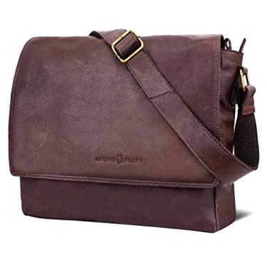 Imagem de Bolsa carteiro masculina de couro premium Antonio Valeria Robert, Vintage Wash Brown, One_Size