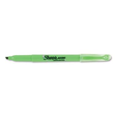 Imagem de Marca-texto Sharpie Accent estilo bolso, ponta cinzel, verde fluorescente, 1 dúzia