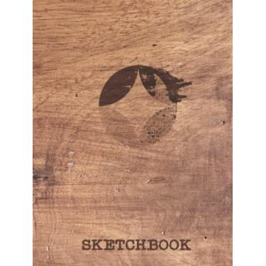 Imagem de Sketchbook - 8.5" x 11" large , 200 page: Best multifunctional Notebook, Journal, notepad 200 pages. Size 8 1/2" x 11" Dotgrid (Best dottet big Hardcover Sketchbooks) wood lock