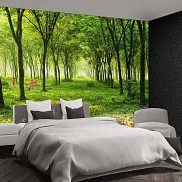 Imagem de Fightal - Mural de árvore florestal natureza paisagem fundos de paisagem cottage selva murais de parede extra grande para quarto sala de estar (não descascar e colar) - 274 cm x 190 cm