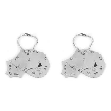 Imagem de 2 Unidades de Filete de Solda Em T Conjunta Soldagem Garganta Profundidade Medidor de Comprimento Perna Régua Medidor de Duas Peças