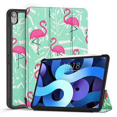 Imagem de TNP Capa para iPad Air de 11 polegadas M2 6ª 2024, 5ª geração (2022 2020) - capa flamingo de 10,9 polegadas com suporte para lápis para Apple Pencil de 2ª geração - Capa protetora com suporte de três