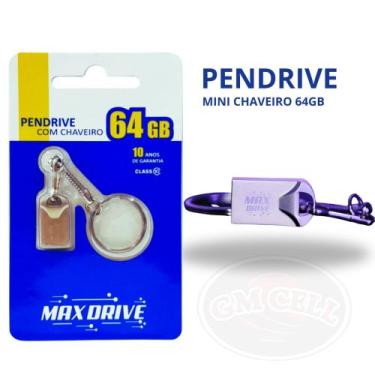 Imagem de Kit 5 Pen drive 64GB mini com chaveiro Masterdrive - Maxdrive