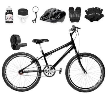 Imagem de Bicicleta Masculina Aro 24 Aero + Kit Premium - FlexBikes, Preto