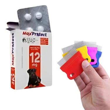 Imagem de Pente Para Pulgas em Cães com Comprimidos Anti Carrapatos e Pulgas par