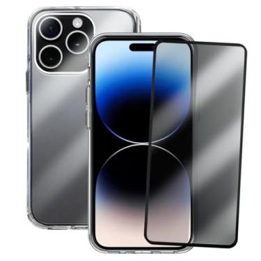 Imagem de Kit Proteção iPhone 14 Pro Max, Capinha Transparente Space + Película 3D Privacidade Anti Espião