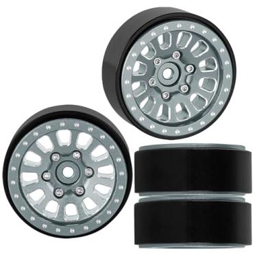 Imagem de RCYouHott Aro de roda Beadlock de 3,3 cm para TRX4M SCX24 1/18 1/24 RC Crawler Car.(4 peças) Alumínio RC Caminhão Pneus Rodas Jantes. Titânio