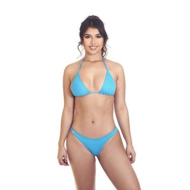 Imagem de Biquíni Cortininha Com Calcinha Fio Dental Simples Sem Bojo - Estigma,