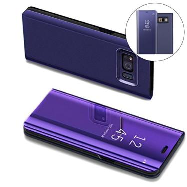 Imagem de COTDINFORCA Capa para Samsung S8, design espelhado, visão clara, estilo livro, capa protetora de luxo com suporte para Samsung Galaxy S8 SM-G950-5,8 polegadas, espelho flip, roxo