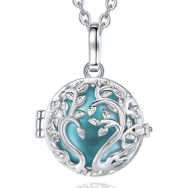 Imagem de AEONSLOVE Colar de bola de harmonia árvore da vida colar chamador de campainha de anjo, bolas 18 mm Llamador de Angeles Colar de bola presentes de gravidez - 30 e 45 correntes, Cobre, Sem Pedra