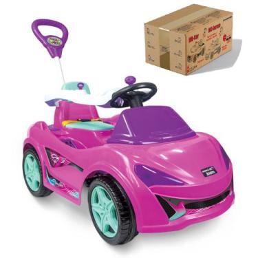 Imagem de Carrinho de Passeio Infantil com Empurrador Meninas, Rosa, com Proteçã