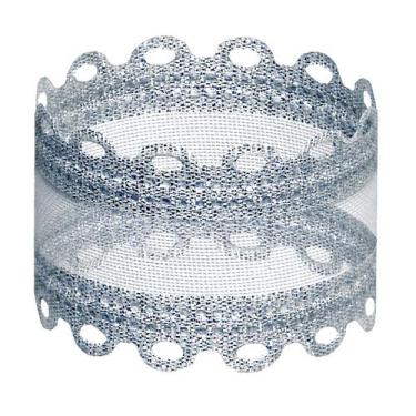 Imagem de 10m Fita De Voil Aramada Borda Corações 2,2cm x 10m - Fitas Regina Wol