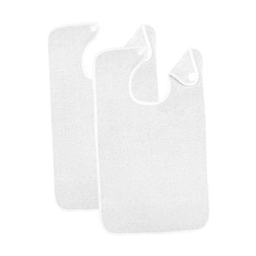 Imagem de Kokiya 2pcs adultos babadores para comer protetores de roupas para adultos laváveis ​​e confortáveis ​​alimentando babadores para restaurantes casas de, Branco