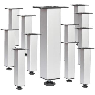 Imagem de Kit 12 Pé Alumínio 15cm Fosco Cozinha Móveis 40x40 Regulável