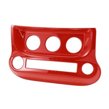 Imagem de REPAIROCK 1 peça de controle de botão de controle de interruptor CA para Jeep Wrangler JK JKU 2011-2017 A/C acabamento do painel de ar condicionado ABS vermelho